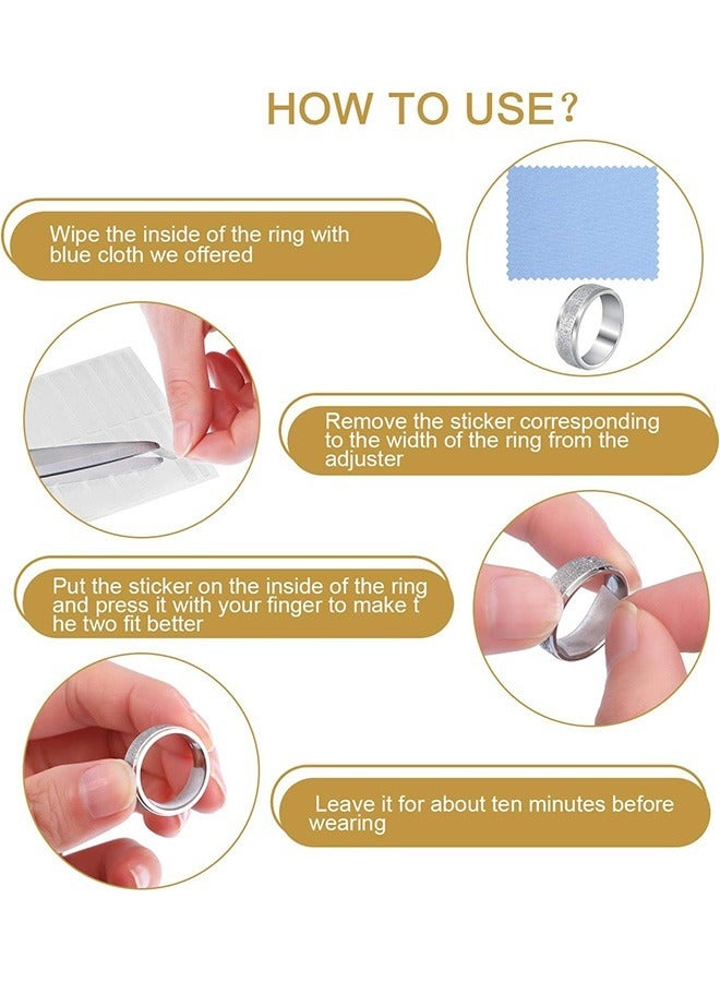 3 Pcs Invisible Size Adjuster Sticker for Loose Ring, Silica Gel Material Loose Rings Adjuster, Multi Size Adjustment Stickers for Wide Ring Fixing - Image 4