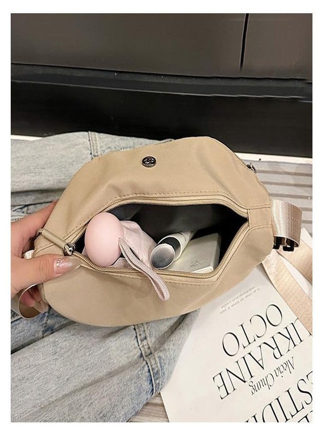WildHorn Sling Bag for Women | Oxford Polyester Crossbody Bag | Large Capacity Half Moon Shoulder Bag | Lightweight Daily, Travel & Casual Use (Warm Beige) - Image 2