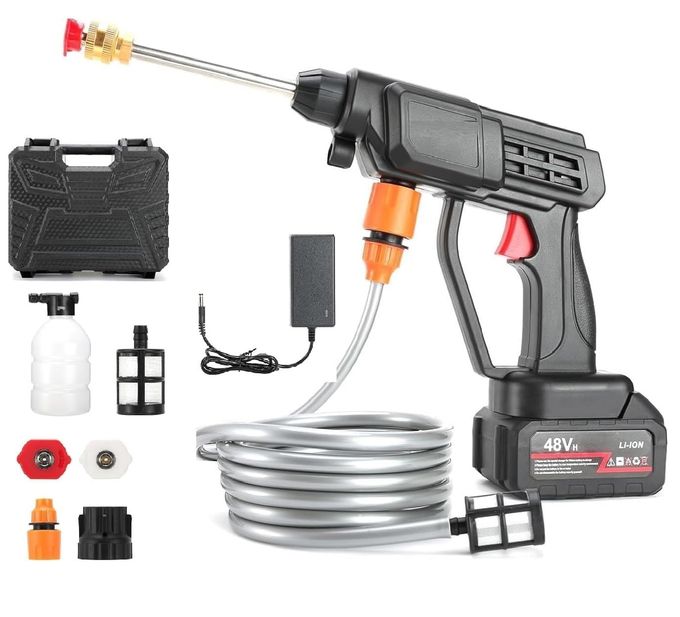 PANKTI Cordless 48V Electric Car High Pressure Washer Cleaner Machine with Accessories Kit MultiFunction Nozzle Suitable for Car Bikes Washing Gardening Windows Outdoor Cleaning