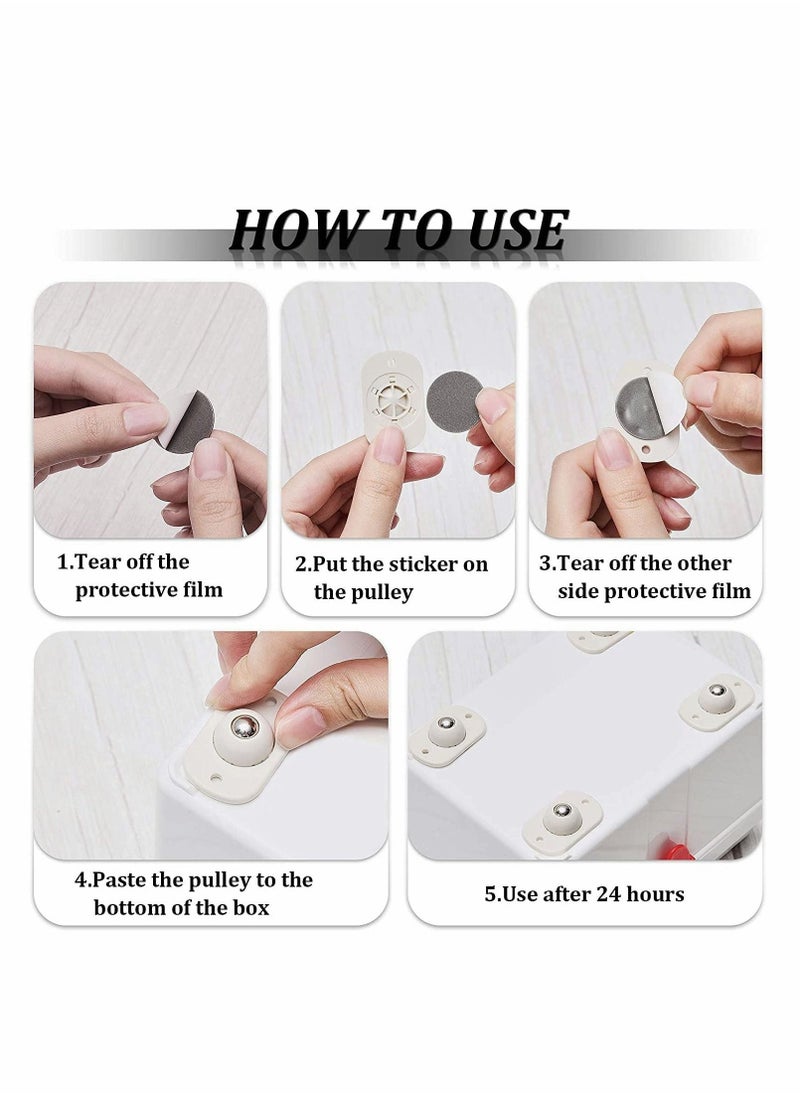 SYOSI Stainless Steel Self Adhesive Universal Wheels(8 Pcs)  - Image 4