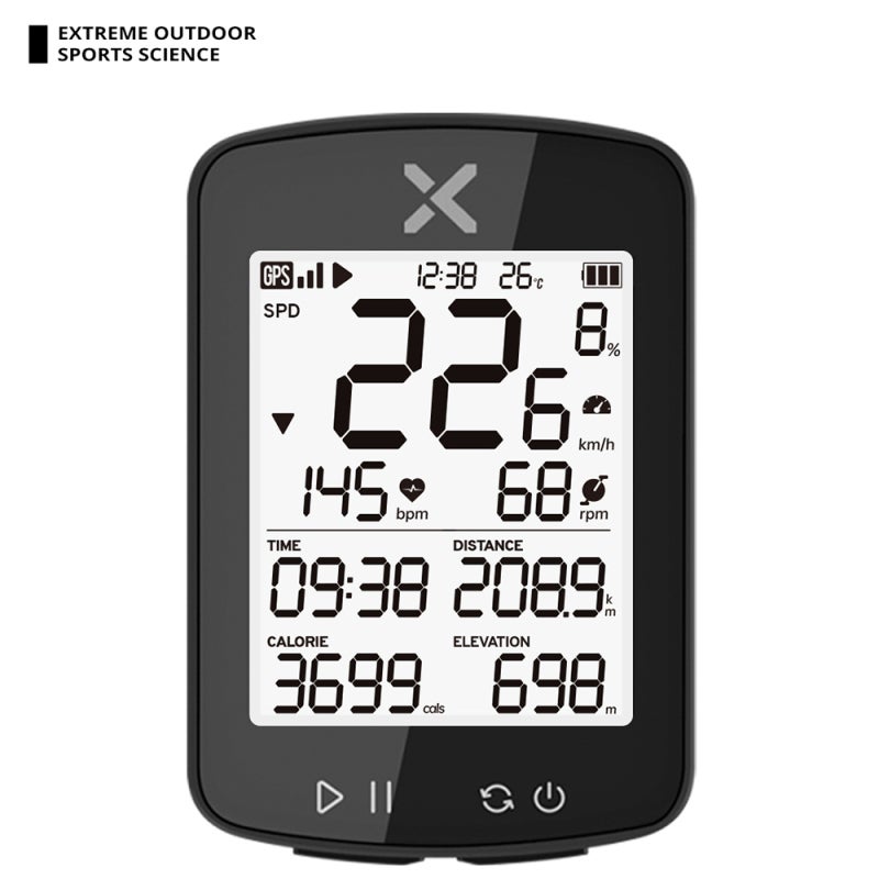 Xoss Wireless Bike Computer: 2.2 Inch LCD Display With Automatic Backlight - 25 Hours Battery Life, IPX7 Waterproof, ANT+ & Multi-Satellite Positioning for Road Mountain Bike Riders - Image 3