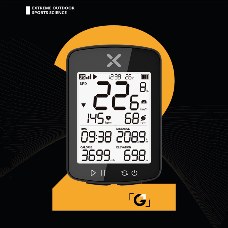 Xoss Wireless Bike Computer: 2.2 Inch LCD Display With Automatic Backlight - 25 Hours Battery Life, IPX7 Waterproof, ANT+ & Multi-Satellite Positioning for Road Mountain Bike Riders - Image 2