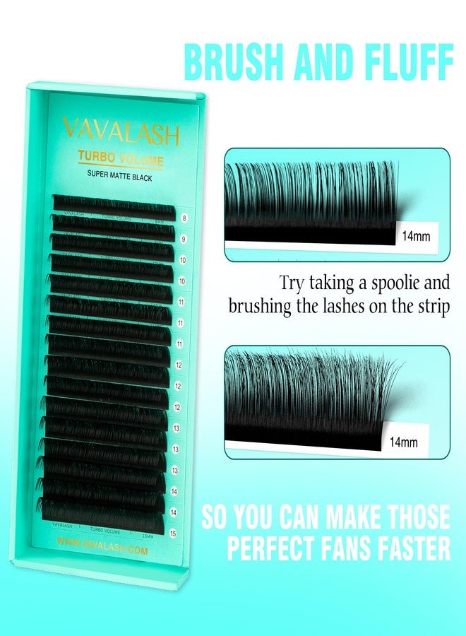 فافالاش وصلات رموش ثابتة بدون اهتزاز، وصلات رموش ذاتية التوزيع، 0.03 0.05، رموش توربو فوليوم، تجعيد C/CC/D، 8-15 مم، وصلات رموش سوداء غير لامعة حقيقية مختلطة، وصلات رموش احترافية فوليوم (0.05-C-8-15 مم) - Image 2