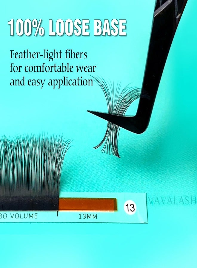 فافالاش وصلات رموش ثابتة بدون اهتزاز، وصلات رموش ذاتية التوزيع، 0.03 0.05، رموش توربو فوليوم، تجعيد C/CC/D، 8-15 مم، وصلات رموش سوداء غير لامعة حقيقية مختلطة، وصلات رموش احترافية فوليوم (0.05-C-8-15 مم) - Image 3