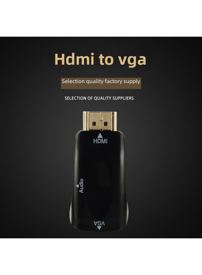 Direct Hdmi To Vga 3.5 Audio High Definition Transmission Set Top Box Laptop Computer Video Converter-Number Of Interfaces:Black Male Turntable Without Audio Cable  - Image 2