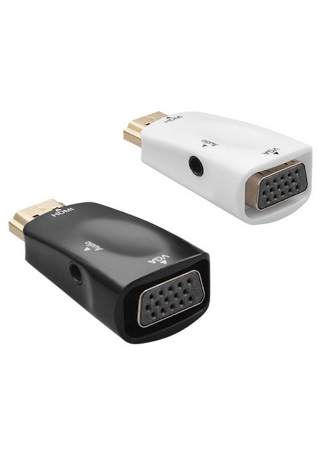 Direct Hdmi To Vga 3.5 Audio High Definition Transmission Set Top Box Laptop Computer Video Converter-Number Of Interfaces:Black Male Turntable Without Audio Cable  - Image 3