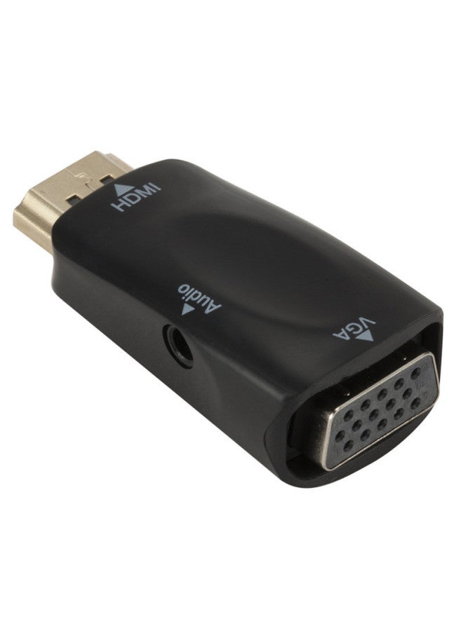 Direct Hdmi To Vga 3.5 Audio High Definition Transmission Set Top Box Laptop Computer Video Converter-Number Of Interfaces:Black Male Turntable Without Audio Cable  - Image 1