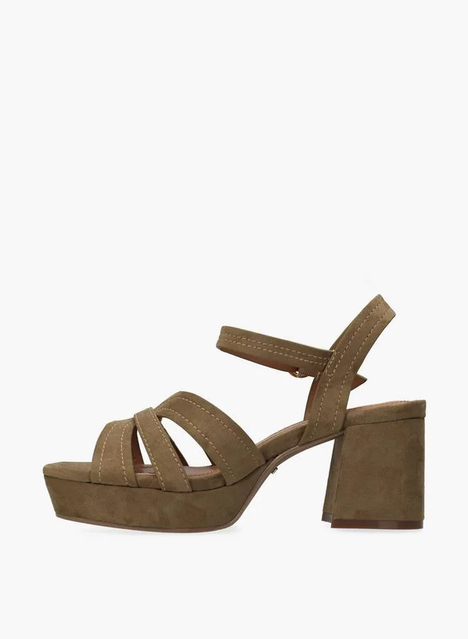 MEXX BROWN Women Tobie Nicky Buckle Accent Block Heel Sandals for Women | Best Price UAE
