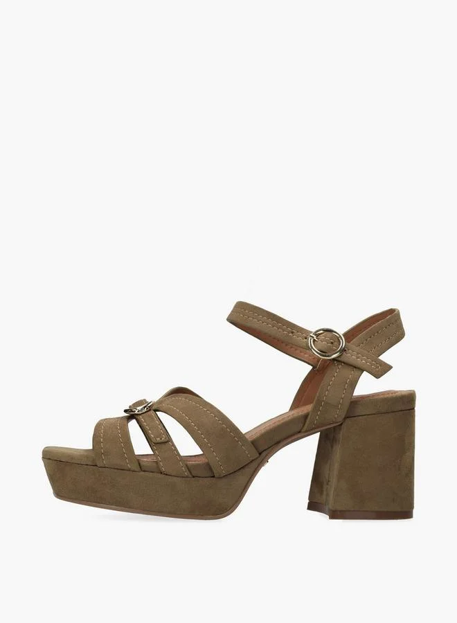 MEXX BROWN Women Tobie Nicky Buckle Accent Block Heel Sandals for Women | Best Price UAE