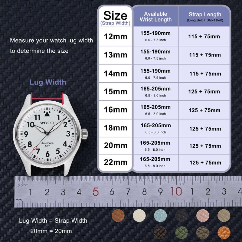 WOCCI 18mm Grace Watch Band for Ladies, Top Grain Leather, Quick Release Replacement Strap with Rose Gold Buckle (Retro Pink) - Image 5
