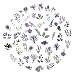 Obujopal 100 Pcs Lavender Purple Flower Stickers for Scrapbooking Junk Journal Notebook Diary Planner Letter Envelope Water Bottle Phone Case Craft Decoration - Image 2