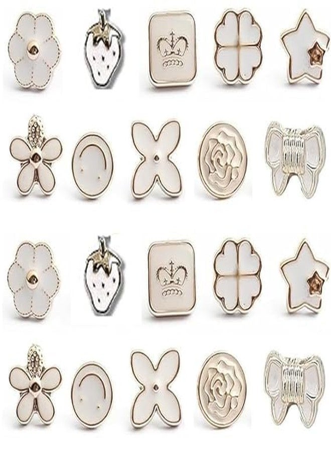 ARLICODECK 20Pcs Women Shirt Brooch Pearl No Sew Button Pins Instant Jeans Safety Pin - Image 1