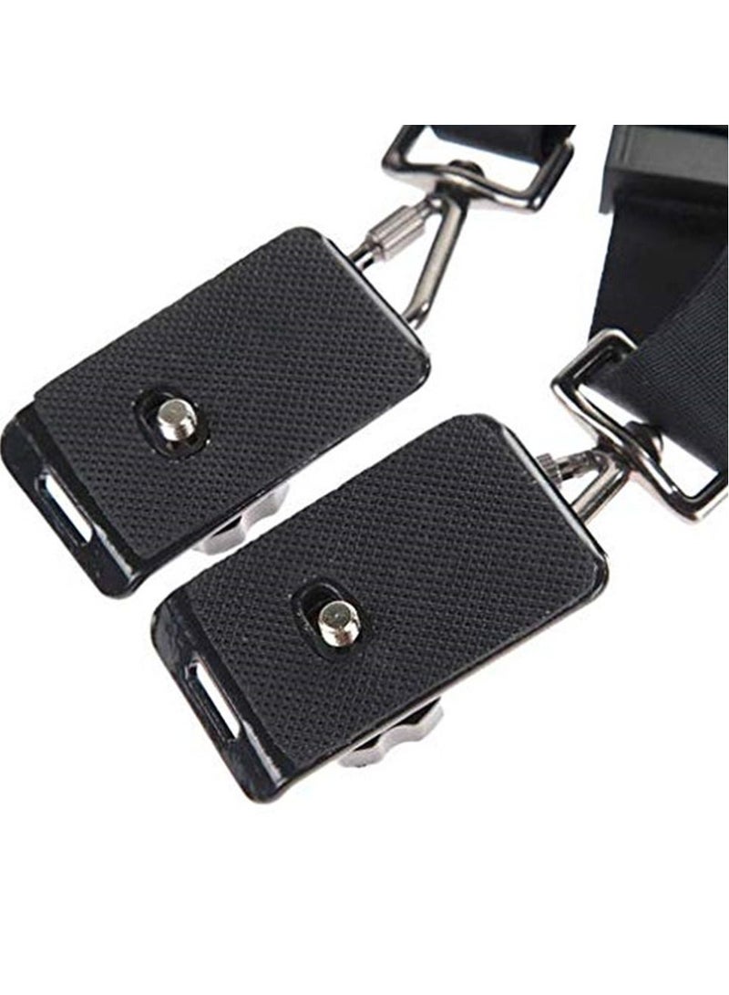 Quick Rapid Double Dual Shoulder Sling Belt Strap for 2 Digital SLR DSLR Cameras Black  - Image 5
