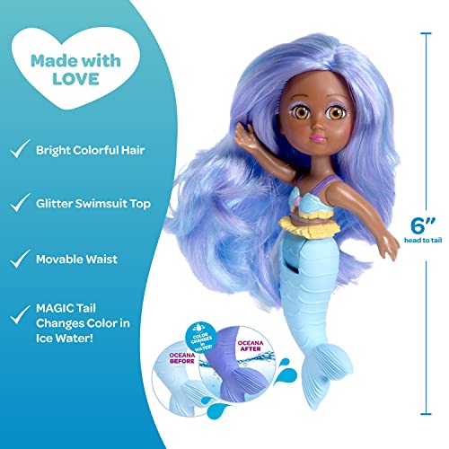 ADORA Water Wonder Mermaid Dolls with Color-Changing Tail in Cold Water, 7" Toy Baby Doll with Movable Waist, Birthday Gift for Ages 1+ - Oceana - Image 4