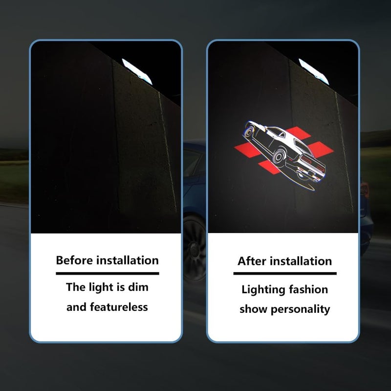 uuakarin 2PCS LED Door Logo Lights for Challenger 2013-Present - Projector Ghost Shadow Puddle Lights (Break Through Red) - Image 5
