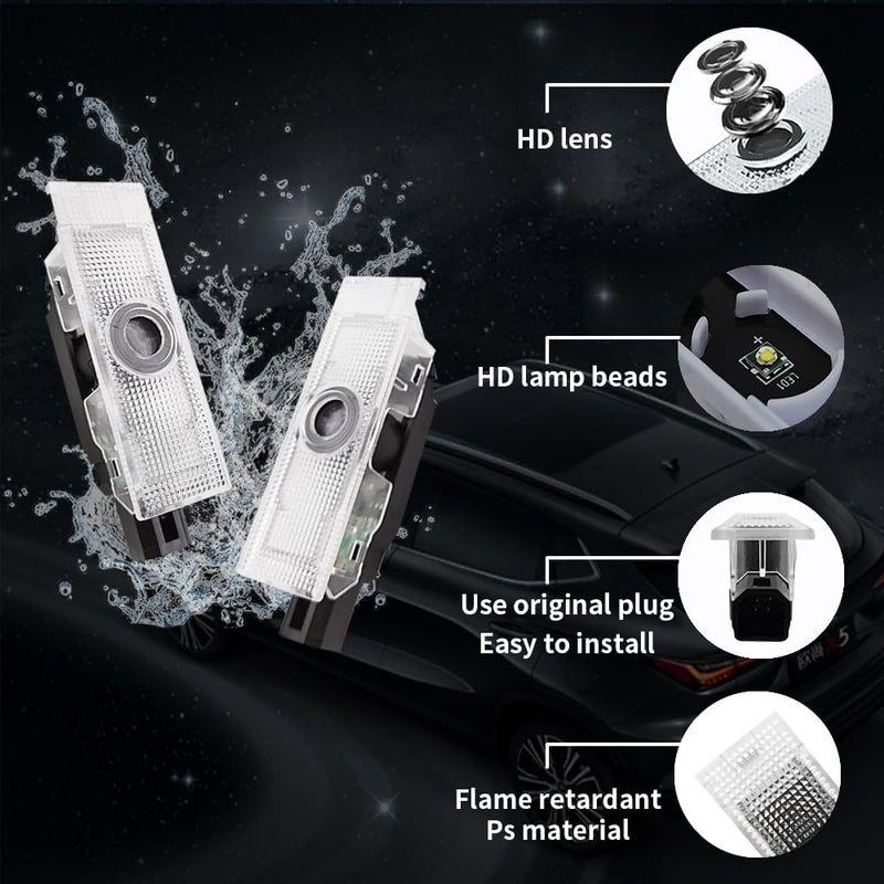 uuakarin 2PCS LED Door Logo Lights for Challenger 2013-Present - Projector Ghost Shadow Puddle Lights (Break Through Red) - Image 4
