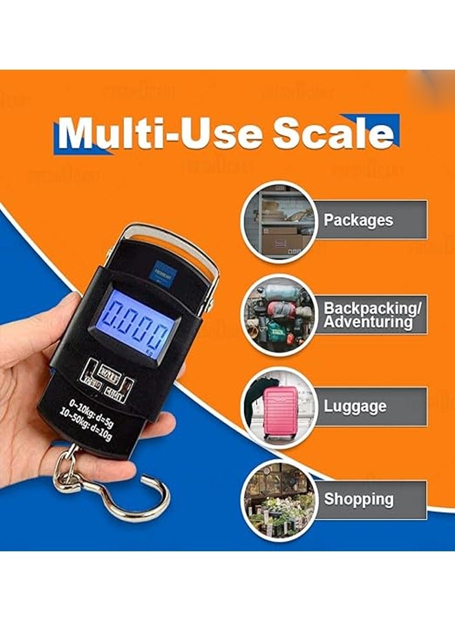JIHAM Portable Digital Electronic Scale with Backlit Display - 50kg Capacity - Image 3