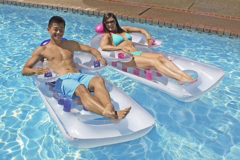 Poolmaster French Classic Pool Lounger Available in Blue or Pink 66 Long x 31 Wide deflated