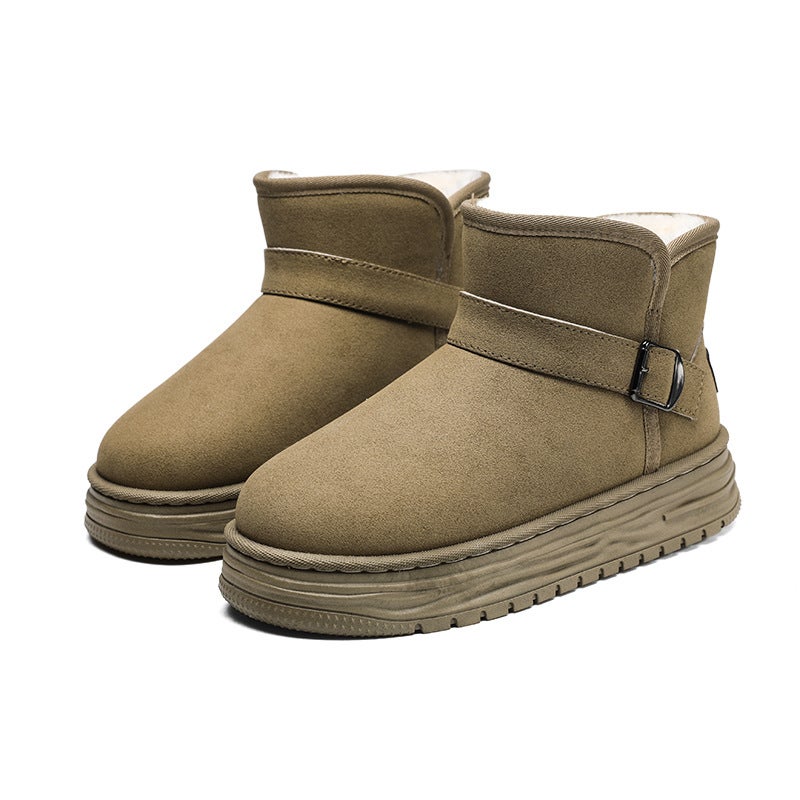 Winter Snow Boots For Men And Women Couple Fleece-Lined Warm Cotton Shoes Plus Size Children'S Shoes Boys' Thick-Soled Anti-Slip Waterproof Cotton Shoes - Image 4