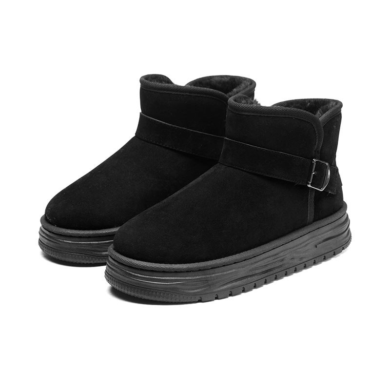 Winter Snow Boots For Men And Women Couple Fleece-Lined Warm Cotton Shoes Plus Size Children'S Shoes Boys' Thick-Soled Anti-Slip Waterproof Cotton Shoes - Image 2