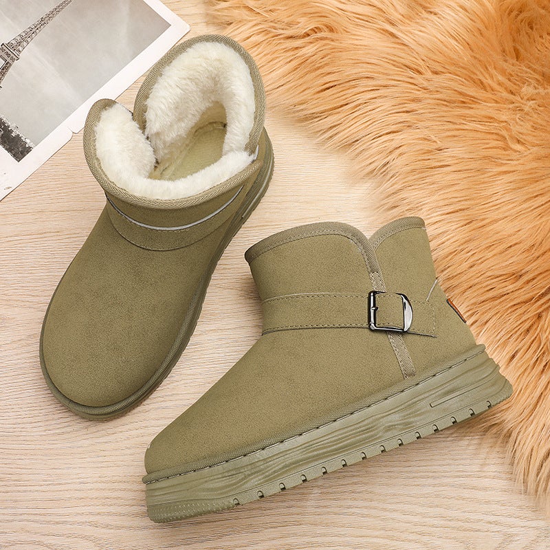 Winter Snow Boots For Men And Women Couple Fleece-Lined Warm Cotton Shoes Plus Size Children'S Shoes Boys' Thick-Soled Anti-Slip Waterproof Cotton Shoes - Image 1