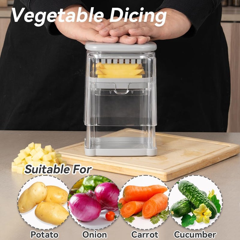 Badelite French Fry Cutter 3 in 1 Potato Onion Chopper Multifunction Egg Apple Slicer Kitchen Vegetable Cutter Dicer for Cucumber, Tomato, Zucchini, Carrot, Citrus Stainless Steel Blade - Image 3