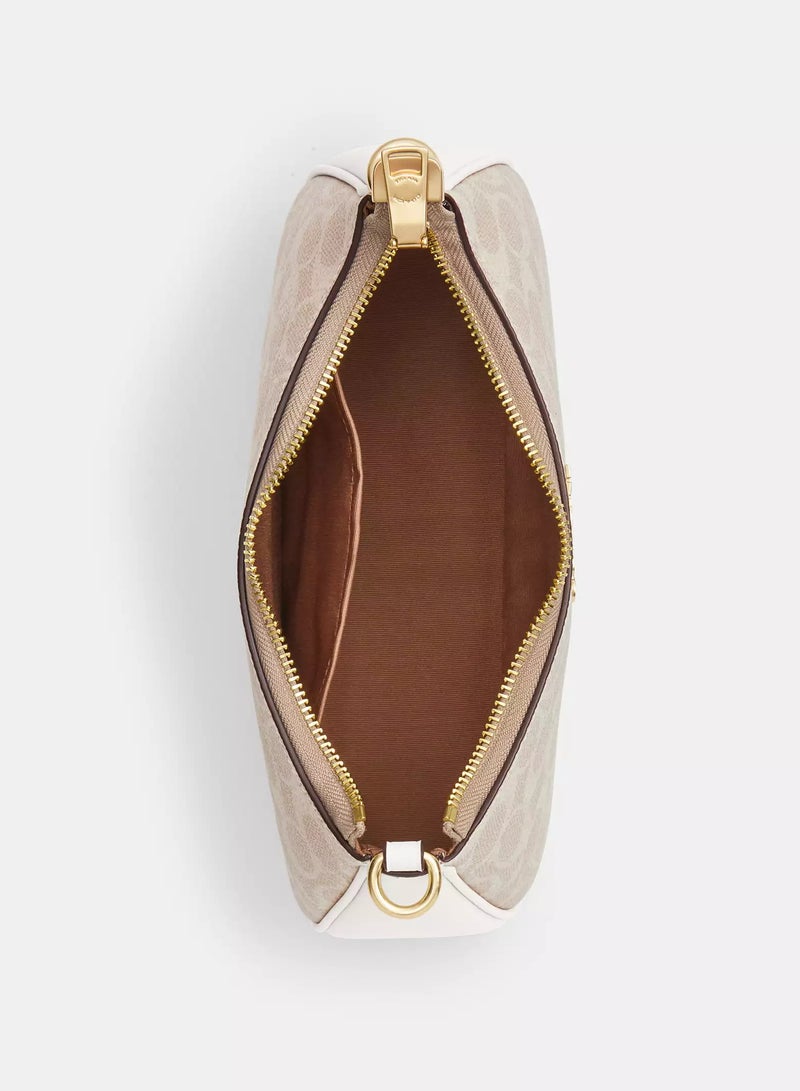 coachoutlet Coach Teri Women's Shoulder Bag In Signature Canvas, Women's Hand Bag, Women's Hobo Bag, Women's Tote Bag, Women's Travel Bag, Gold-White 24cm - Image 5