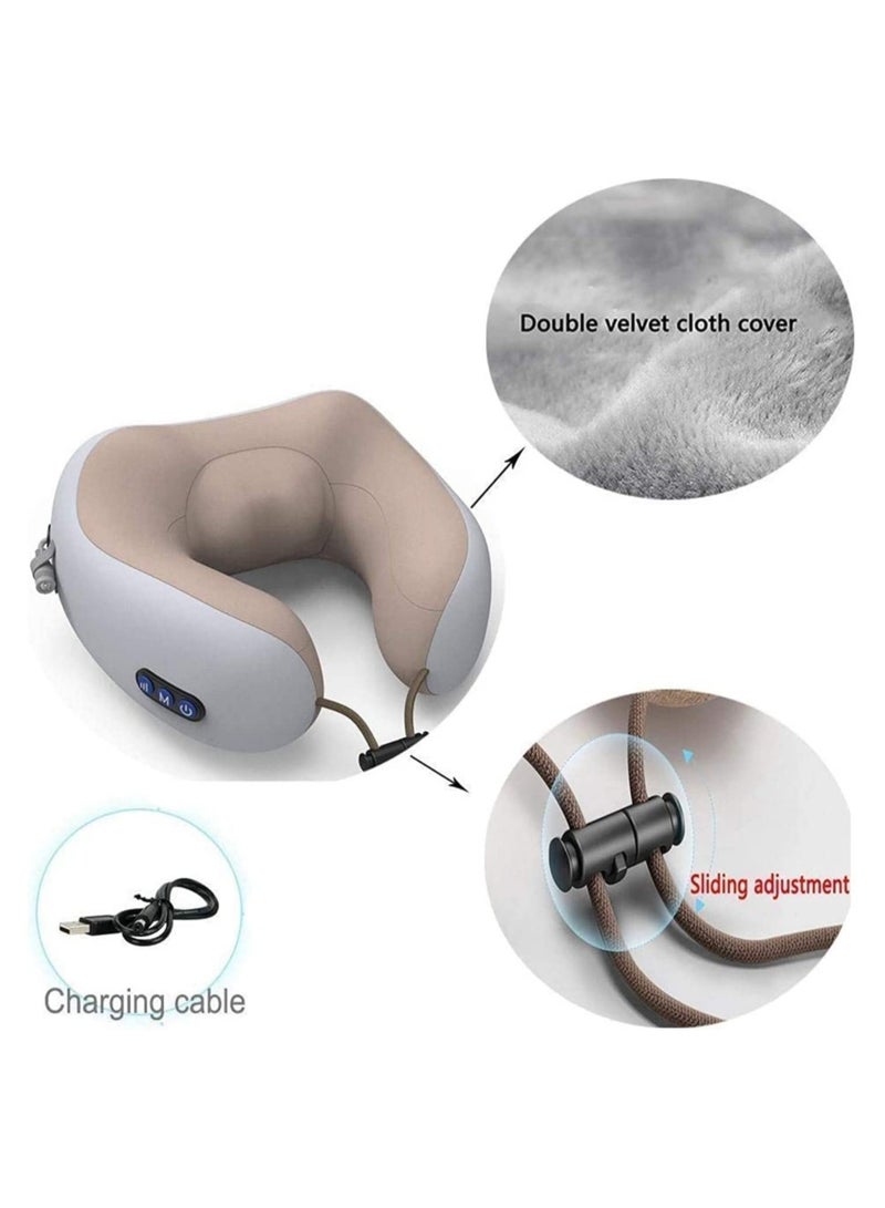 "Rechargeable U-Shaped Cervical Massage Pillow - Multifunctional Electric Neck and Shoulder Massager for Muscle Relaxation and Fatigue Relief" - Image 4