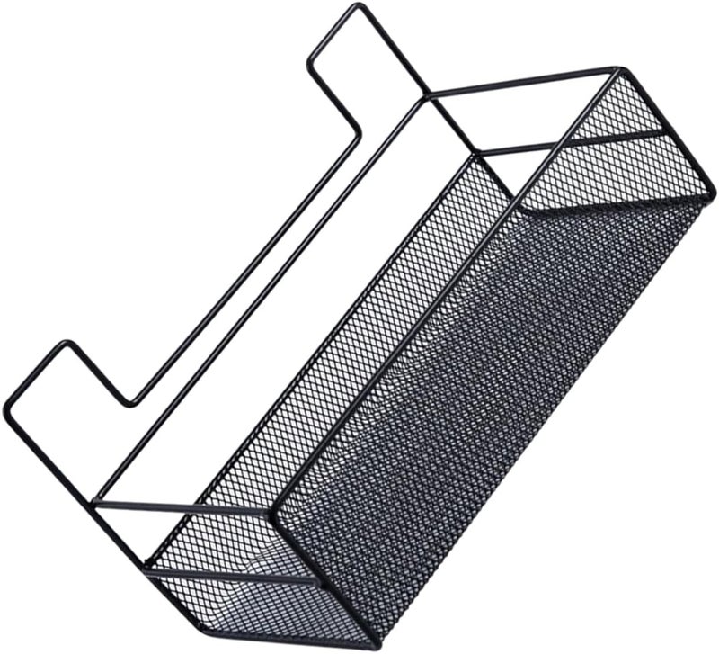 Wall Mounted Storage Basket Black Large Size 36X15X15Cm No Drilling Strong Load Bearing Bathroom Organizer - Image 1