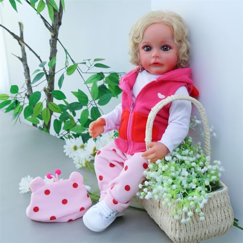 MAIHAO Reborn Baby Clothes Reborn Dolls Clothes for 17-22 Inch Newborn Baby Doll Girl, Baby Doll Clothes Outfit Accessories fit 17-22 Inch Reborn Baby Doll Girl【Giraffe Pattern 5pcs Set 】 - Image 5