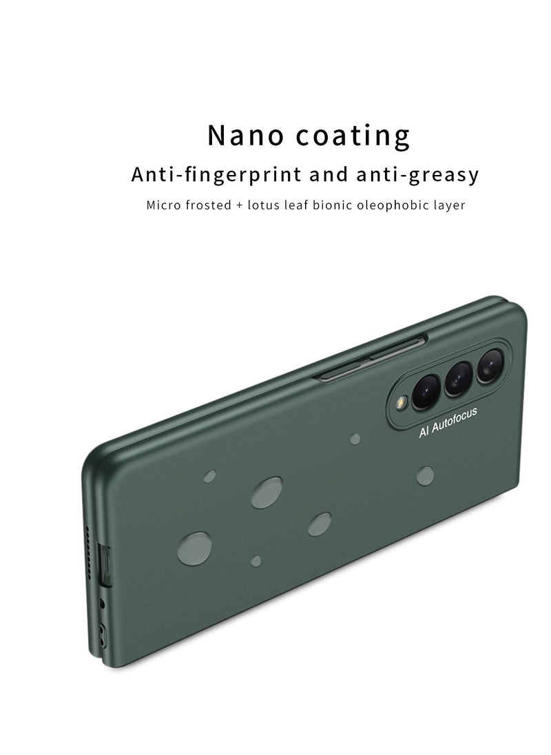 LEEKA Samsung Fold 3 Luxury Case Slim Flip Full Cover For Samsung Galaxy Z Fold 3 Case Anti-knock Plastic Matte Hard Cover with Screen Tempered Glass For Samsung Galaxy Z Fold 3  - Image 2