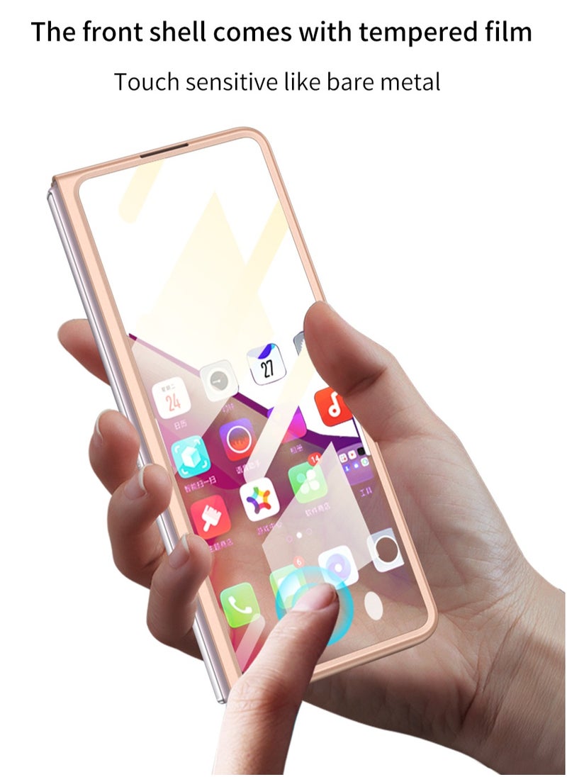 LEEKA Samsung Fold 3 Luxury Case Slim Flip Full Cover For Samsung Galaxy Z Fold 3 Case Anti-knock Plastic Matte Hard Cover with Screen Tempered Glass For Samsung Galaxy Z Fold 3  - Image 4