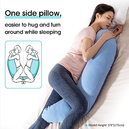 BYRIVER 39" C Shaped Body Pillow for Side Sleeping Adults Men Women, Anxiety Relief Hugging Gaming Lap Pillow, Pregnancy Knees Separate Pillow, Gifts for New Moms, Removable Pillowcase(L) - Image 2