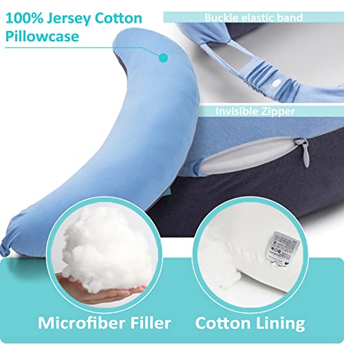 BYRIVER 39" C Shaped Body Pillow for Side Sleeping Adults Men Women, Anxiety Relief Hugging Gaming Lap Pillow, Pregnancy Knees Separate Pillow, Gifts for New Moms, Removable Pillowcase(L) - Image 4