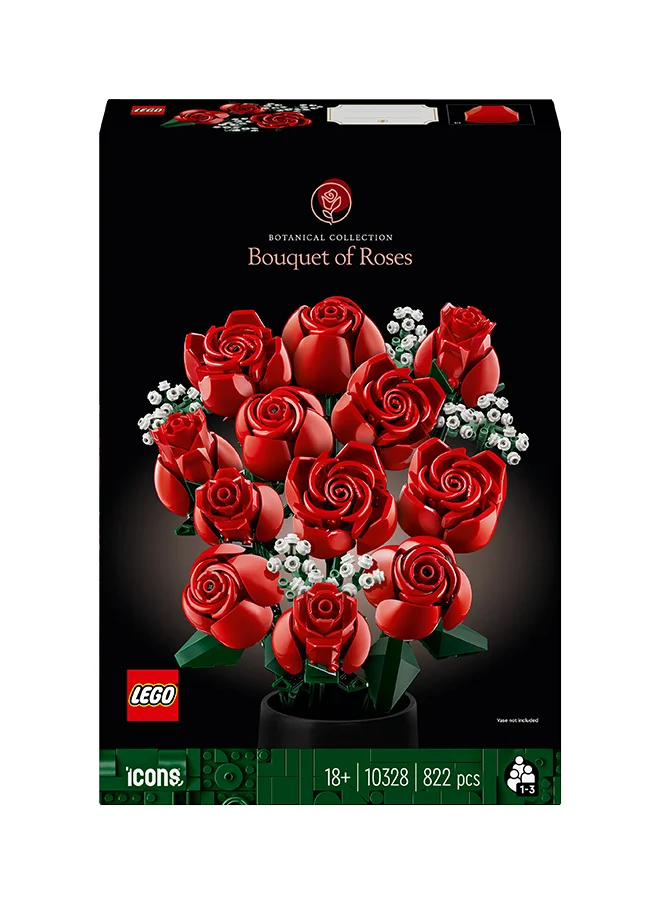 LEGO LEGO Icons Bouquet of Roses, Artificial Flowers Set for Adults, Botanical Collection, Ramadan Decoration for Home or Office Décor, Gifts for Women and Men, Relaxing Activities 10328