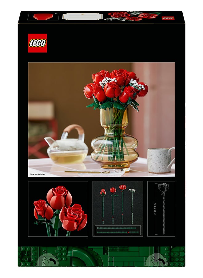Botanicals Bouquet of Roses - Artificial Flowers Set for Adults incl. a Buildable Vase - Home or Office Decor - Gift Ideas for Valentine's Day for Him & Her 822 Pieces - Botanical Collection - 10328 LEGO  Icons - https://f.nooncdn.com/p/pzsku/Z2710F5CCEC36133A2BCEZ/45/_/1706598716/58b9b1a8-03e0-4554-9842-c870acfdee82.jpg?format=jpg&width=original