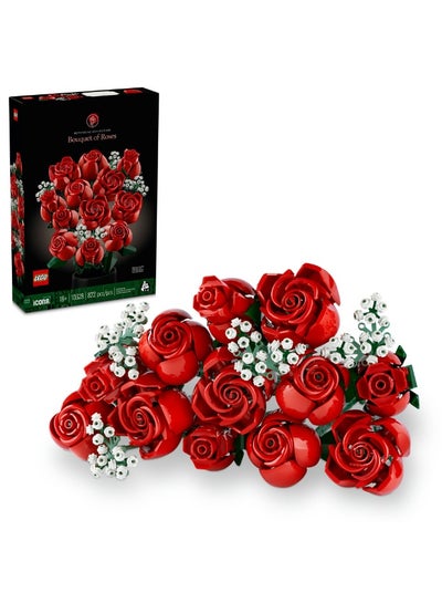 LEGO Botanicals Bouquet of Roses Flower Set for Adults 10328 (Age 18+, 822 Pieces)