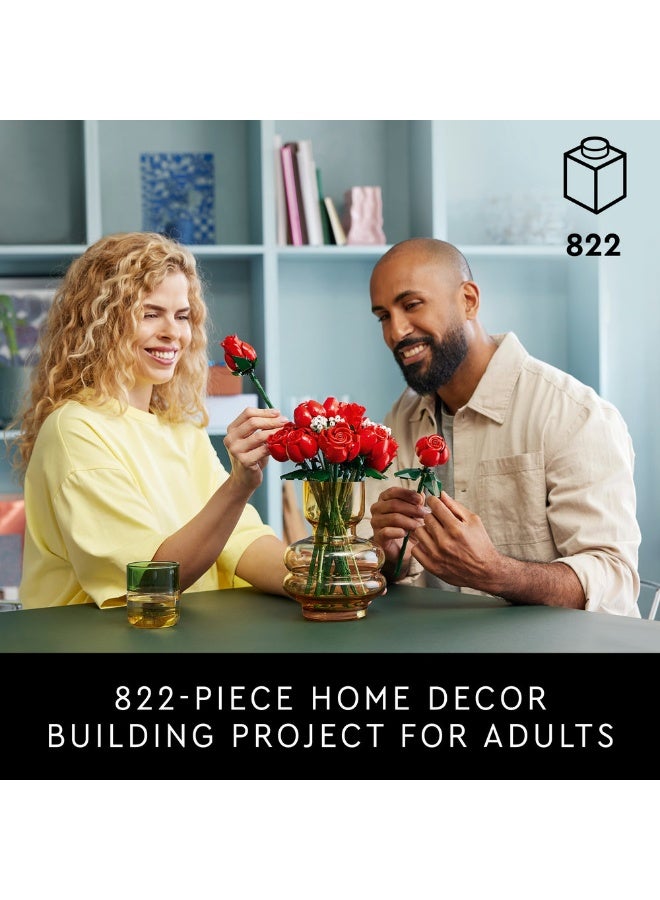 LEGO Botanicals Bouquet of Roses Flower Set for Adults 10328 (Age 18+, 822 Pieces) - Image 3