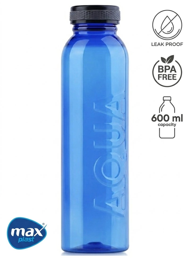 ماكس بلاست زجاجة مياه رياضية ماكس أكوا 600 مل - بلاستيك صحي BPA Free - غطاء محكم الغلق مانع للتسرب- ماكس بلاست - [أزرق] - Image 1