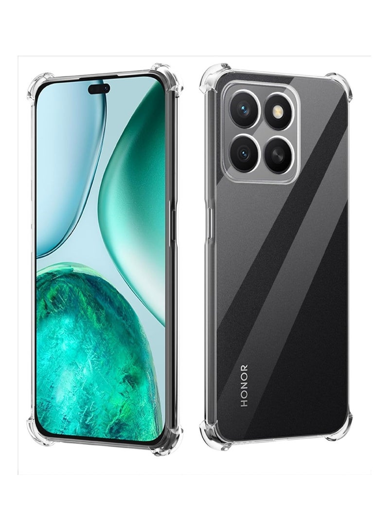 Honor X8c Case Clear Shockproof Silicone Case With Camera Protection Armour Protective Cover [Slim-Fit] Soft Thin Full Cover Phone Case for Honor X8C 2025 Transparent - Image 1