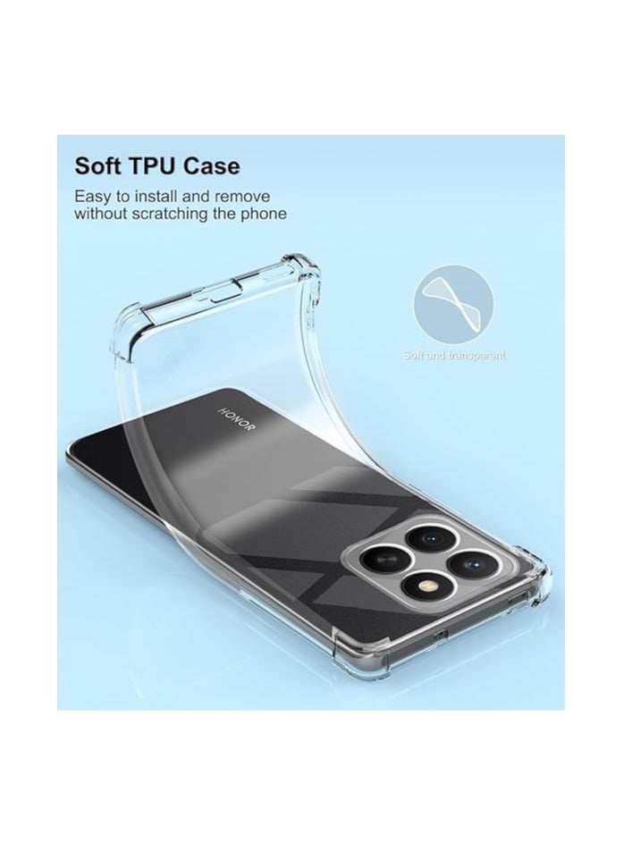 Honor X8c Case Clear Shockproof Silicone Case With Camera Protection Armour Protective Cover [Slim-Fit] Soft Thin Full Cover Phone Case for Honor X8C 2025 Transparent - Image 2