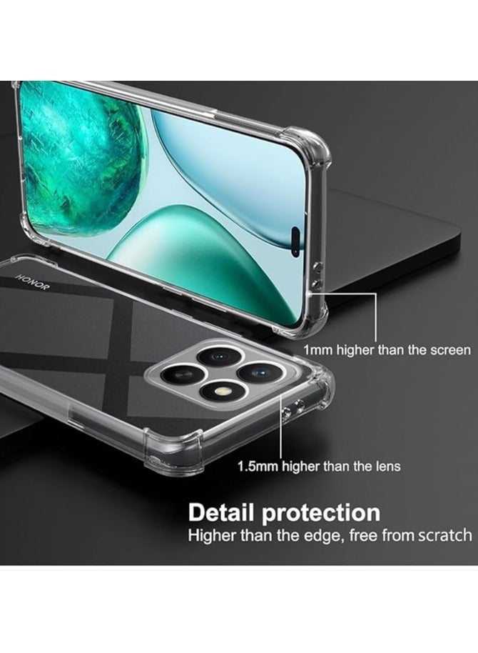 Honor X8c Case Clear Shockproof Silicone Case With Camera Protection Armour Protective Cover [Slim-Fit] Soft Thin Full Cover Phone Case for Honor X8C 2025 Transparent - Image 3