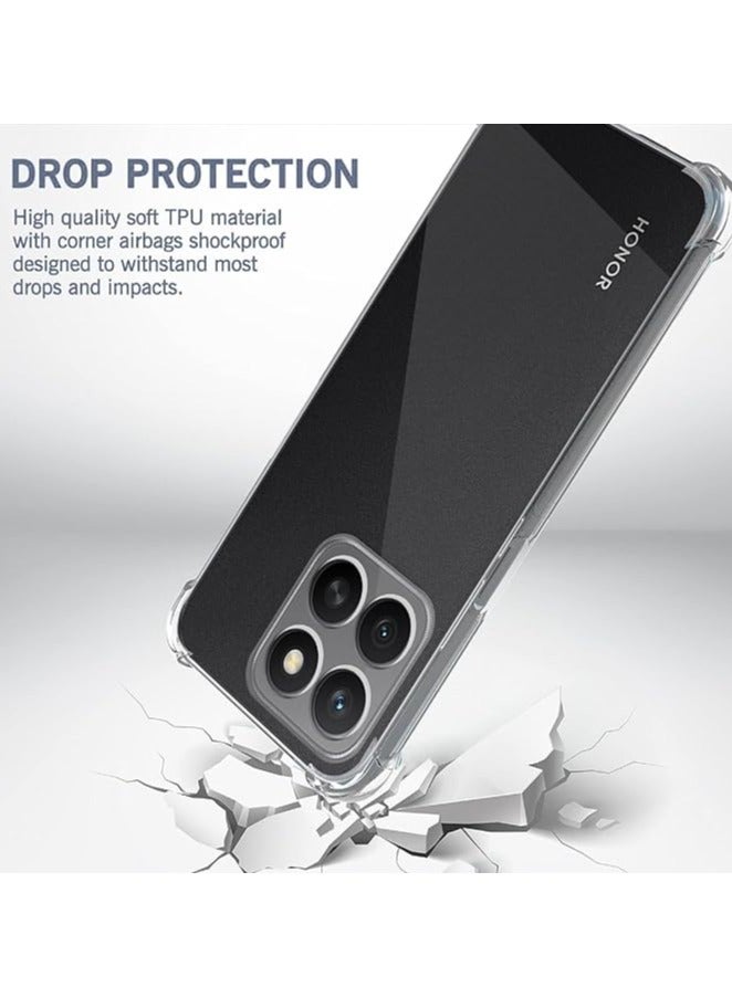 Honor X8c Case Clear Shockproof Silicone Case With Camera Protection Armour Protective Cover [Slim-Fit] Soft Thin Full Cover Phone Case for Honor X8C 2025 Transparent - Image 4