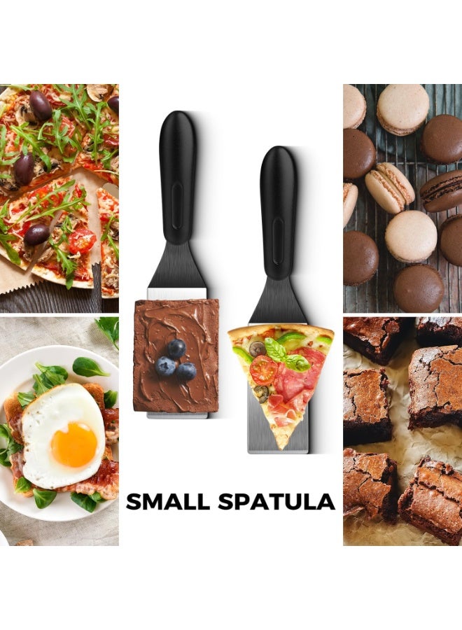 SUNSAR Small Spatula 2 Pieces, Mini Serving Spatula for Kitchen Use, Metal Spatula for Serving and Turning, Ideal for Pancakes, Brownies, Desserts, Cookie, Eggs or Small Pan - Image 5