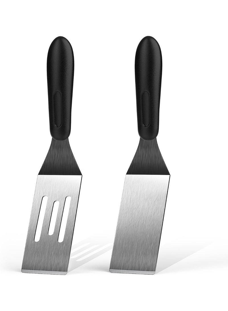 SUNSAR Small Spatula 2 Pieces, Mini Serving Spatula for Kitchen Use, Metal Spatula for Serving and Turning, Ideal for Pancakes, Brownies, Desserts, Cookie, Eggs or Small Pan - Image 1