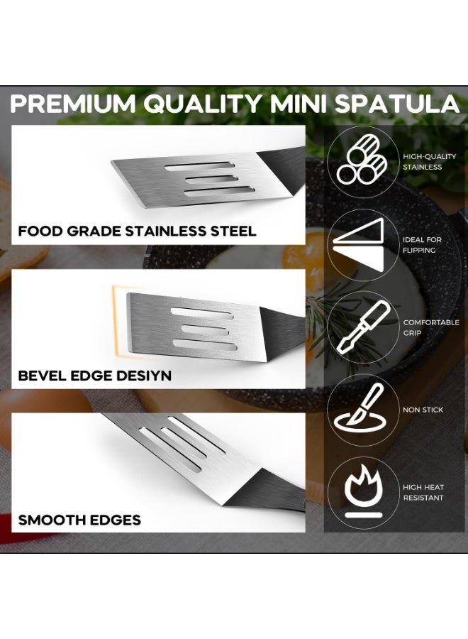 SUNSAR Small Spatula 2 Pieces, Mini Serving Spatula for Kitchen Use, Metal Spatula for Serving and Turning, Ideal for Pancakes, Brownies, Desserts, Cookie, Eggs or Small Pan - Image 2