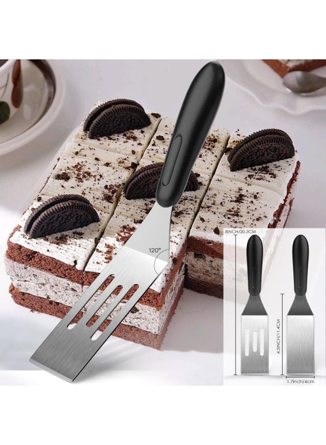 SUNSAR Small Spatula 2 Pieces, Mini Serving Spatula for Kitchen Use, Metal Spatula for Serving and Turning, Ideal for Pancakes, Brownies, Desserts, Cookie, Eggs or Small Pan - Image 3