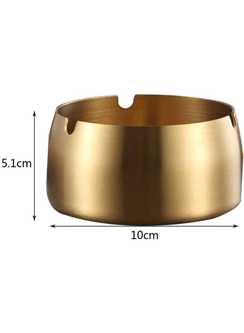 Round stainless steel ashtray ( Gold ) - Image 1