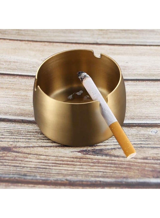 Round stainless steel ashtray ( Gold ) - Image 4