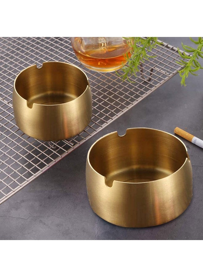 Round stainless steel ashtray ( Gold ) - Image 5